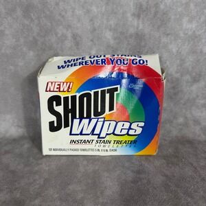 Shout Wipes Instant Stain Treater 12CT Towelettes Discontinued Vtg Props Ads NOS